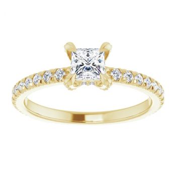14K Gold 1/3 Carat Princess-Cut Diamond Engagement Ring 3