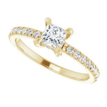 14K Gold 1/3 Carat Princess-Cut Diamond Engagement Ring 5