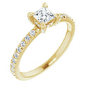 1/3 Carat Lab-Grown Princess-Cut Diamond Ring in 14K Gold