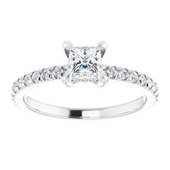 Platinum 0.33 Carat Lab-Grown Princess-Cut Diamond Engagement Ring 3