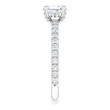 Platinum 0.33 Carat Lab-Grown Princess-Cut Diamond Engagement Ring 4