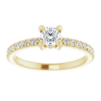 1/3 Carat Lab-Grown Round Diamond Engagement Ring in 14K Gold 3