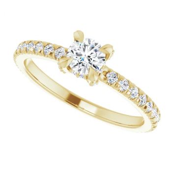 1/3 Carat Lab-Grown Round Diamond Engagement Ring in 14K Gold 5