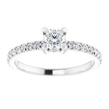 14K White Gold 0.33 Carat Round Diamond Engagement Ring 3