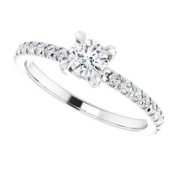 14K White Gold 0.33 Carat Round Diamond Engagement Ring 5