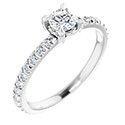 1/3 Carat Round Diamond Engagement Ring in Platinum