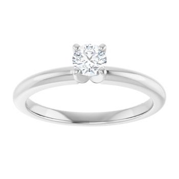 1/4 Carat Lab-Grown Round Diamond Solitaire Ring in 14K White Gold 3