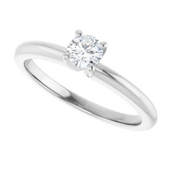1/4 Carat Lab-Grown Round Diamond Solitaire Ring in 14K White Gold 5