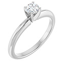 1/4 Carat Lab-Grown Round Diamond Solitaire Ring in 14K White Gold