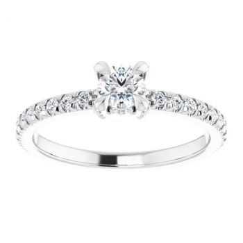 1/4 Carat Lab-Grown Round Diamond Ring in 14K White Gold 3