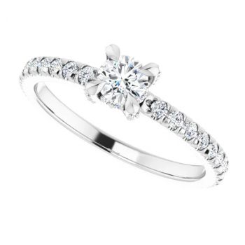 1/4 Carat Lab-Grown Round Diamond Ring in 14K White Gold 5