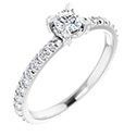 1/4 Carat Round Diamond Ring in 14K White Gold