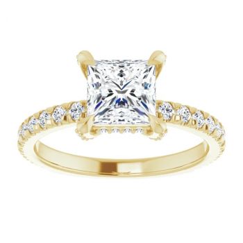 14K Gold 1 Carat Lab-Grown Princess-Cut Diamond Ring 3