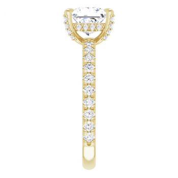 14K Gold 1 Carat Lab-Grown Princess-Cut Diamond Ring 4