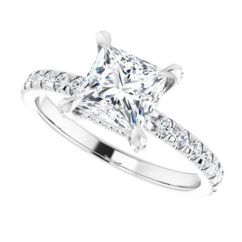 1 Carat Lab-Grown Princess-Cut Diamond Ring in Platinum 5