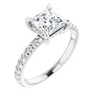 1 Carat Lab-Grown Princess-Cut Diamond Engagement Ring in 14K White Gold