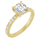 14K Gold 1 Carat Round Diamond Ring