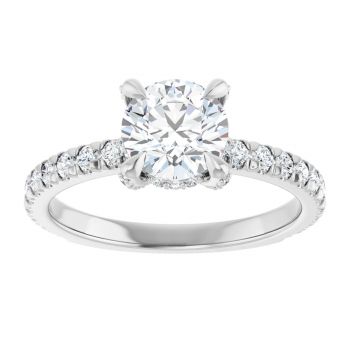 1 Carat Lab-Grown Round Diamond Engagement Ring in 14K White Gold 3