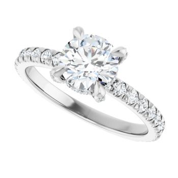 1 Carat Lab-Grown Round Diamond Engagement Ring in 14K White Gold 5