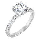 Platinum 1 Carat Lab-Grown Round Diamond Engagement Ring