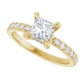 3/4 Carat Lab-Grown Princess-Cut Diamond Engagement Ring in 14K Gold 5