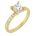 3/4 Carat Lab-Grown Princess-Cut Diamond Engagement Ring in 14K Gold