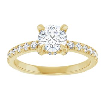 3/4 Carat Round Diamond Engagement Ring in 14K Gold 3