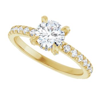 3/4 Carat Round Diamond Engagement Ring in 14K Gold 5