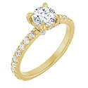 0.75 Carat Lab-Grown Round Diamond Engagement Ring in 14K Gold