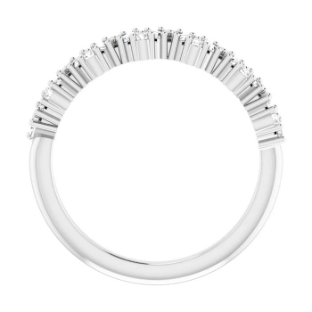 3/8 Carat Baguette and Round Diamond Band 14K White Gold 5