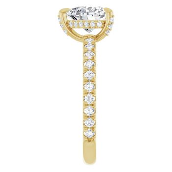 14K Gold 1 Carat Lab-Grown Heart-Shaped Diamond Engagement Ring 4