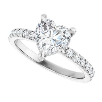 1 Carat Lab-Grown Heart Diamond Engagement Ring in Platinum 5
