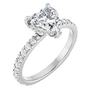 1 Carat Lab-Grown Heart Diamond Engagement Ring in Platinum