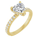 14K Gold 1 Carat Lab-Grown Heart-Shaped Diamond Engagement Ring