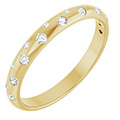 Staggered 1/6 Carat Diamond Wedding Band Ring in 14K Gold