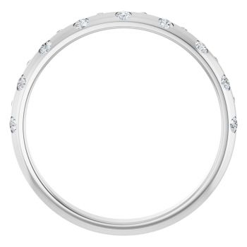 14K White Gold Women's Staggered 1/6 Carat Diamond Wedding Band 2