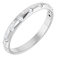 14K White Gold Women's Staggered 1/6 Carat Diamond Wedding Band