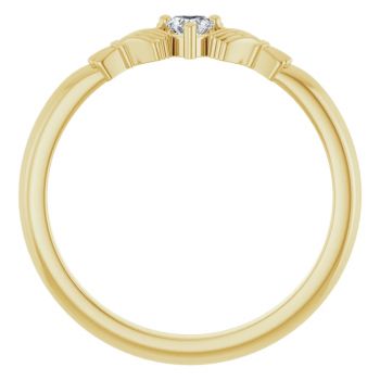 14K Gold Heart Diamond Claddagh Ring for Women 2