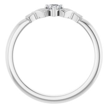 Diamond Claddagh Heart Ring for Women in 14K White Gold 2