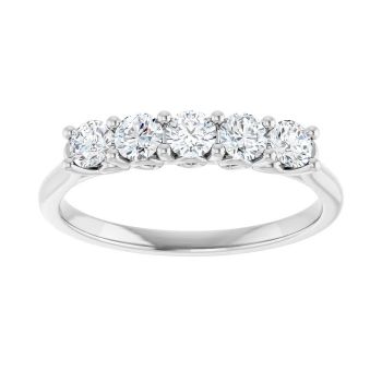 5-Stone 1/2 Carat Diamond Wedding Anniversary Band 2