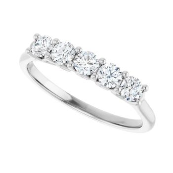 5-Stone 1/2 Carat Diamond Wedding Anniversary Band 4