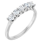 5-Stone 1/2 Carat Diamond Wedding Anniversary Band