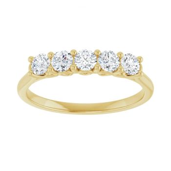 0.50 Carat 5-Stone Diamond Wedding Band in 14K Gold 2