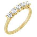 0.50 Carat 5-Stone Diamond Wedding Band in 14K Gold