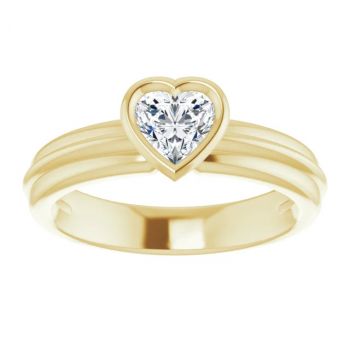 1/2 Carat Heart-Shaped Diamond Solitaire Engagement Ring in 14K Gold 3