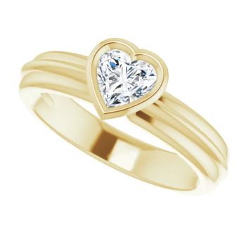 1/2 Carat Heart-Shaped Diamond Solitaire Engagement Ring in 14K Gold 5