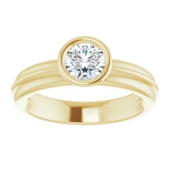 1/2 Carat Bezel-Set Diamond Engagement Ring in 14K Gold 3