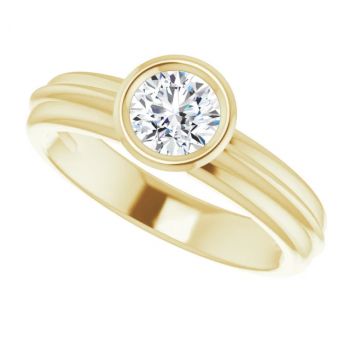 1/2 Carat Bezel-Set Diamond Engagement Ring in 14K Gold 5