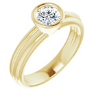 1/2 Carat Bezel-Set Diamond Engagement Ring in 14K Gold