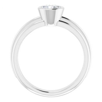 14K White Gold Bezel 1/2 Carat Diamond-Engagement Ring 2